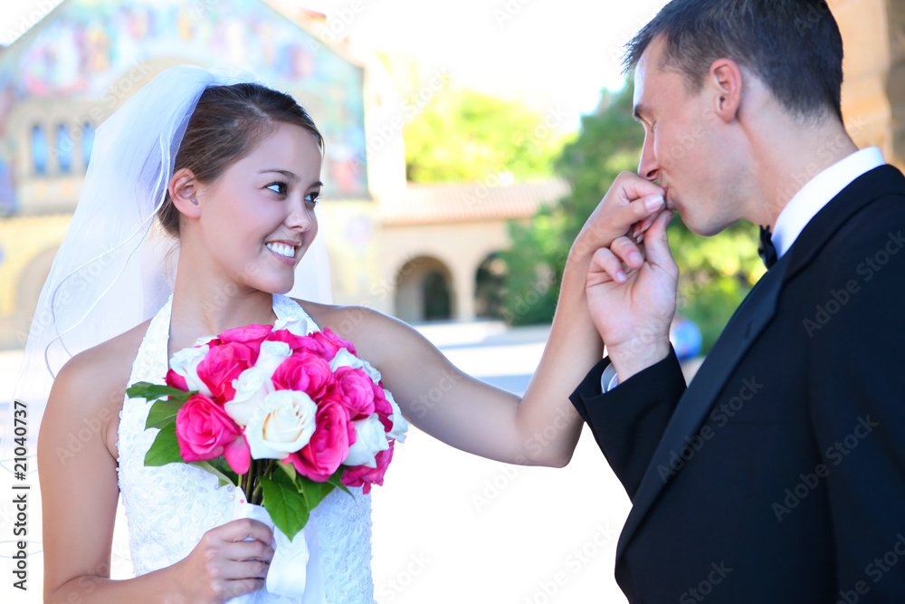 Bride and Groom at Wedding Bride and Groom at Wedding