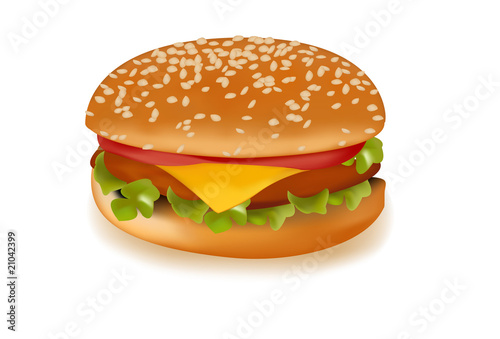 Photo-realistic vector illustration of the hamburger.