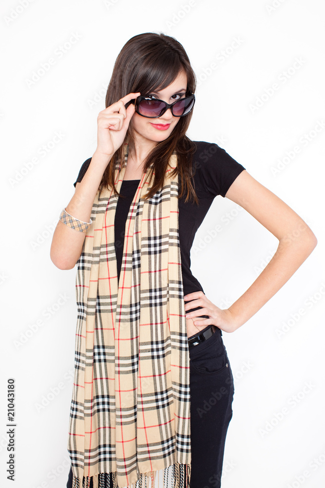 Young woman on white background Young woman on white background