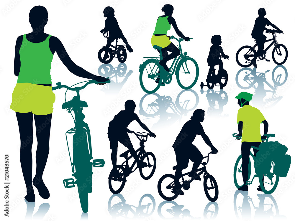 Naklejka premium Cycling people