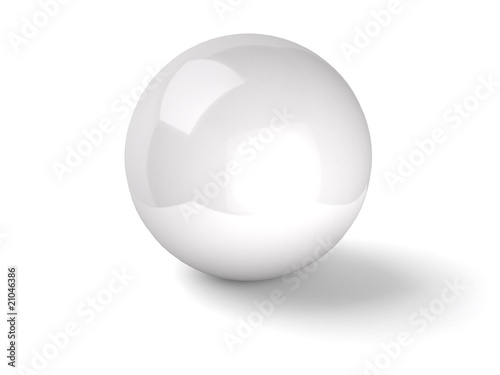 white ball on white background