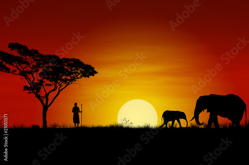 Fototapeta Naklejka Na Ścianę i Meble -  African Sunset