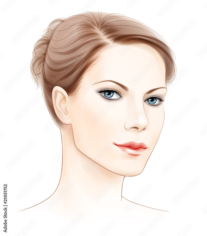 vector face portrait of beautiful young woman vector face portrait of beautiful young woman