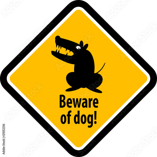 Beware of dog sign, vector illustration