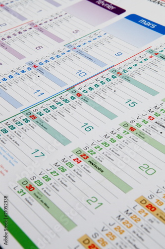 Fototapeta Calendrier