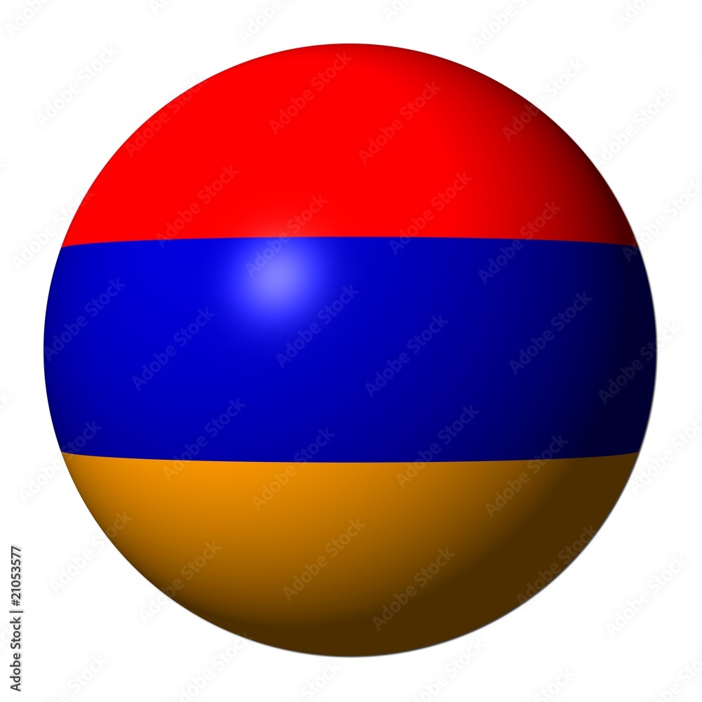 Armenian flag sphere isolated on white illustration Armenian flag sphere isolated on white illustration