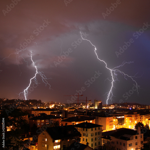 Urban lightning strike