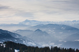 Mountains under snow in the winter.  Austria