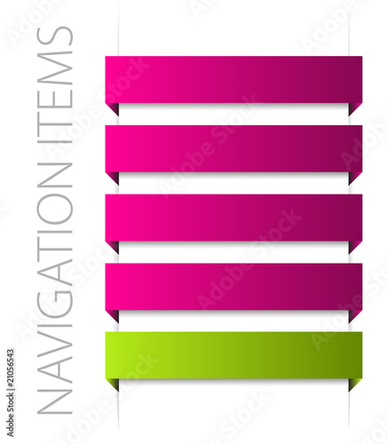 modern pink navigation items on white