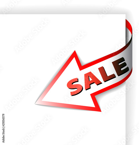 Sale red corner ribbon - arrow pointing at the item