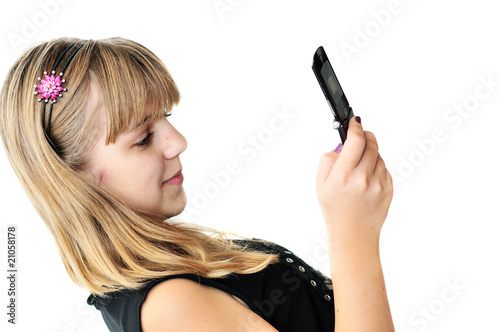 girl typing sms