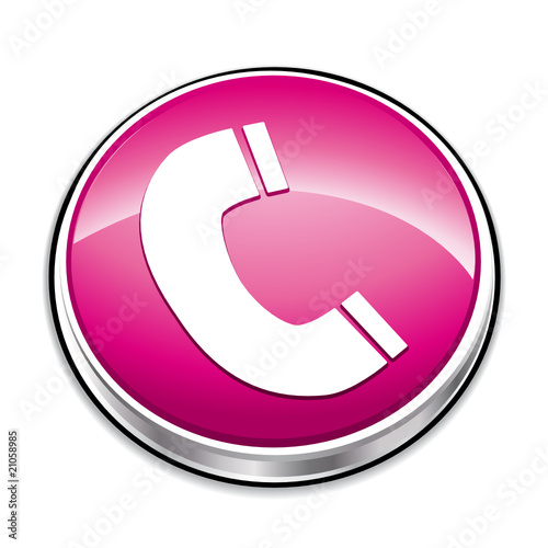 Pink phone icon.