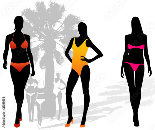 Illustration of women in bathing-dress