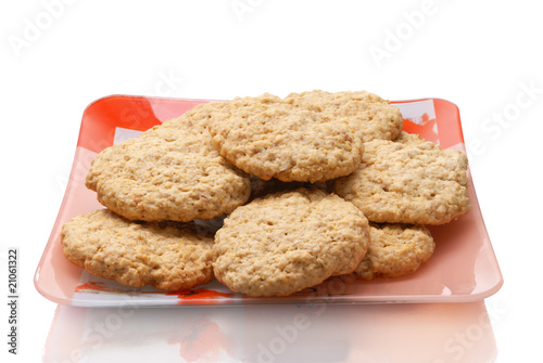 cookies on a plate on a white background