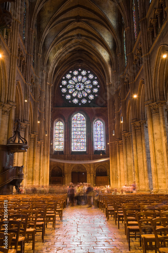 Obraz na płótnie Chartres Cathedral interior view, France