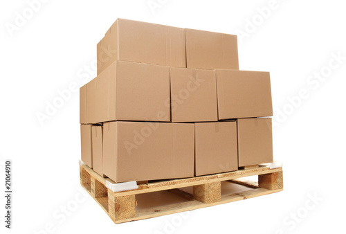 Cardboard Boxes On Wooden Palette