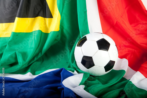 football on a southafrican flag photo
