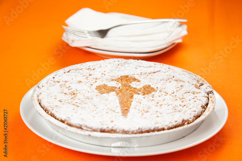 Valokuvatapetti almond cake from santiago of compostela