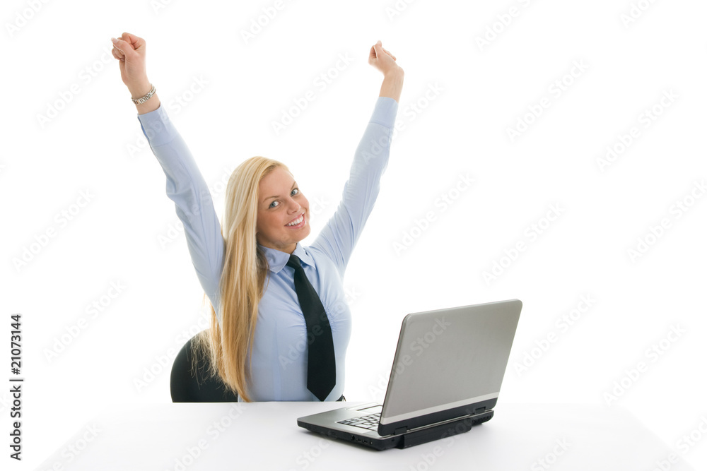 Businesswomen selebrating corporate win Businesswomen selebrating corporate win
