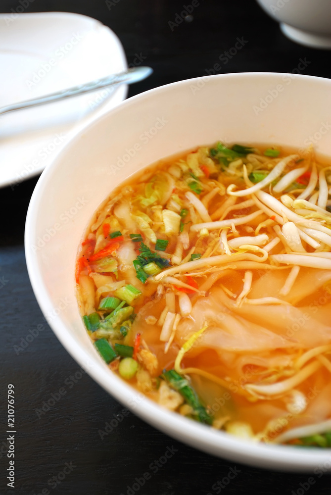 Thai style vegetarian tom yam soup