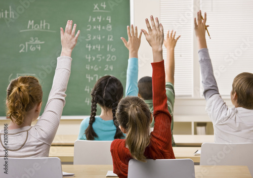 Students answering teacher question