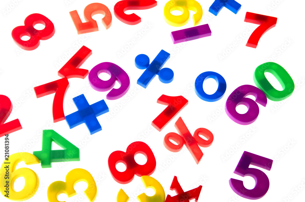 plastic numbers on white plastic numbers on white