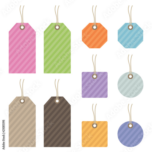 striped tags