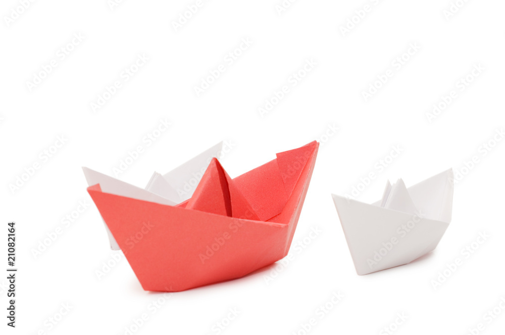 Paper ships isolated on white background Paper ships isolated on white background