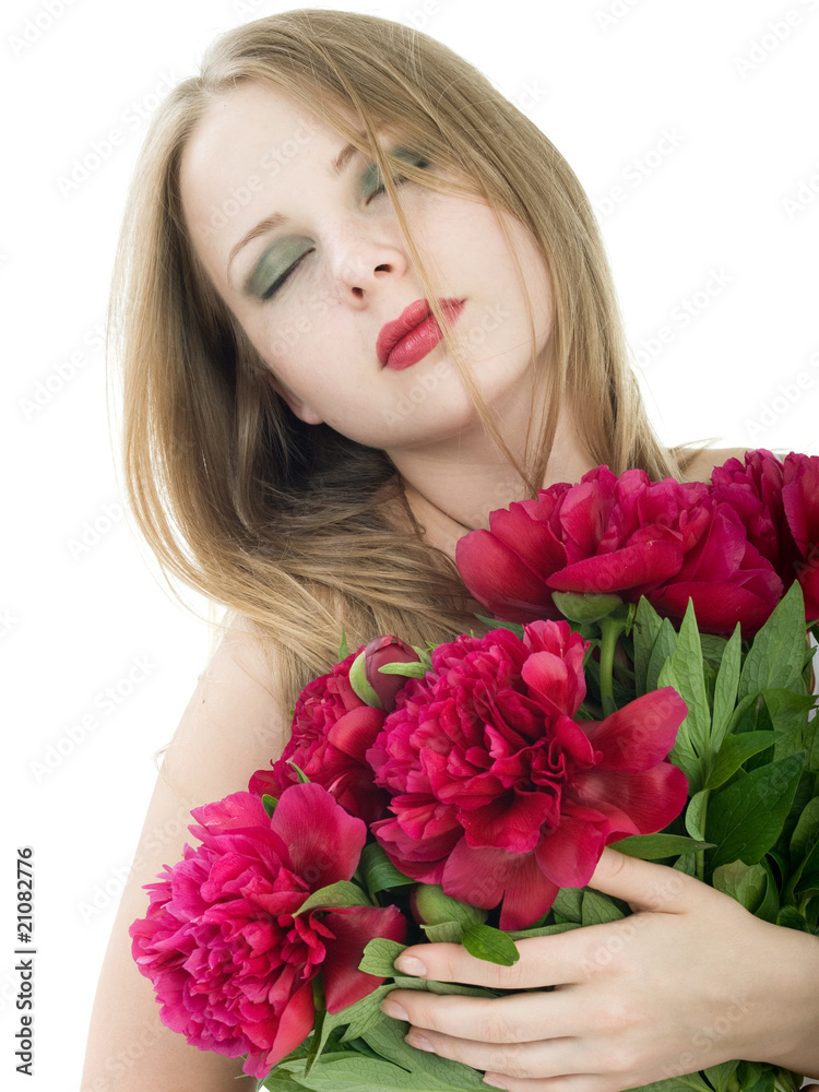 girl with flowers girl with flowers