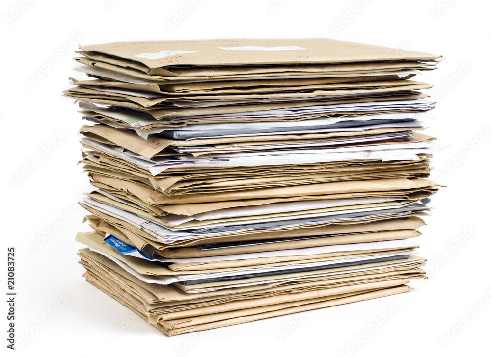 File Stack close up shot on white background File Stack close up shot on white background