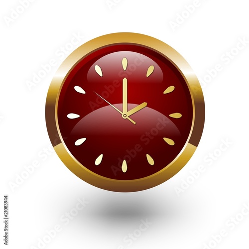 BOTON RELOJ DORADO Y RUBI