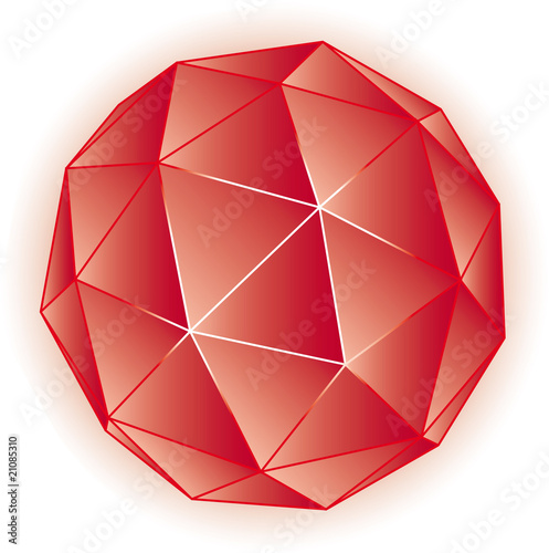 Polyhedron vector geometric illustration 3D