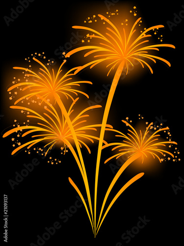 Orange fireworks
