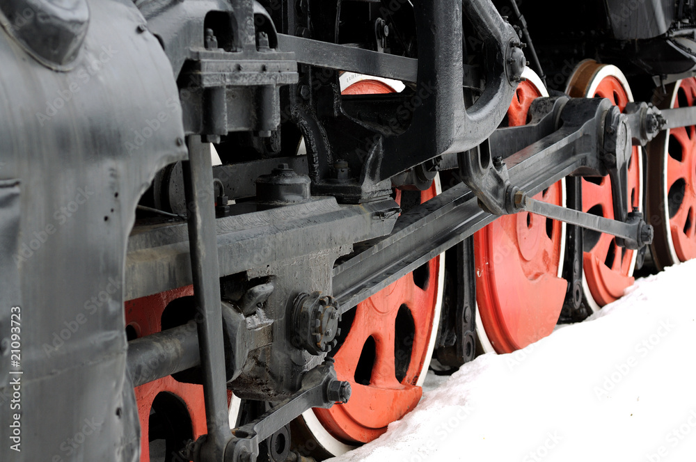 Old train in snow