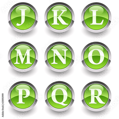 ''Alphabet J-R'' glossy icons