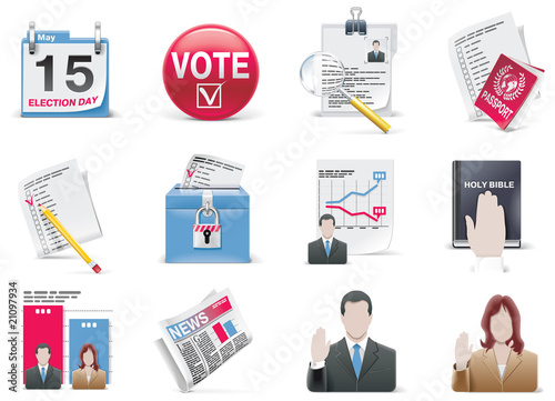 Vector voting and election icon set