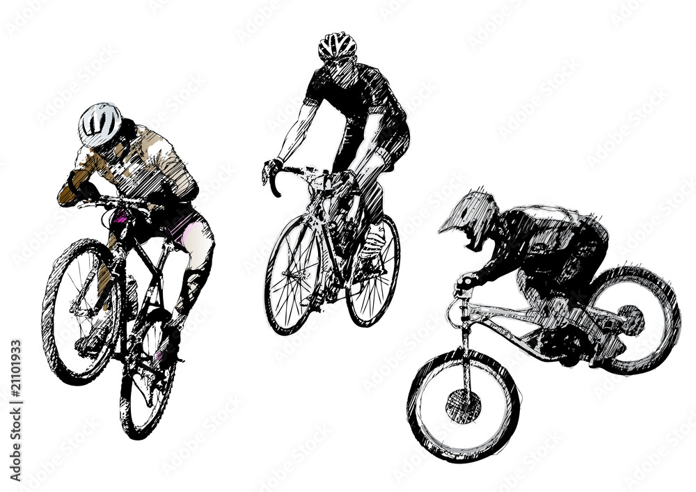 Obraz premium biking trio