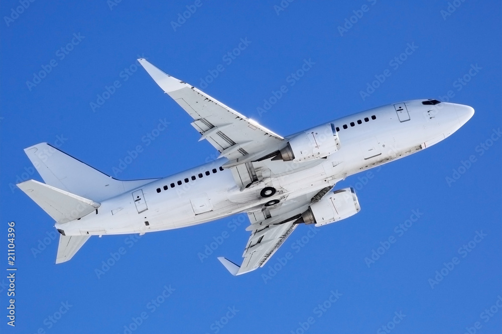 Clear airplane in the sky