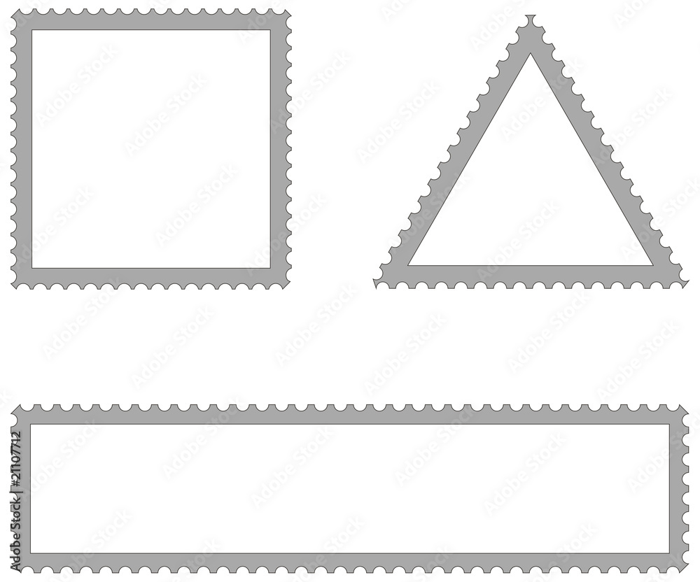 Obraz premium Set of empty vector postal stamps