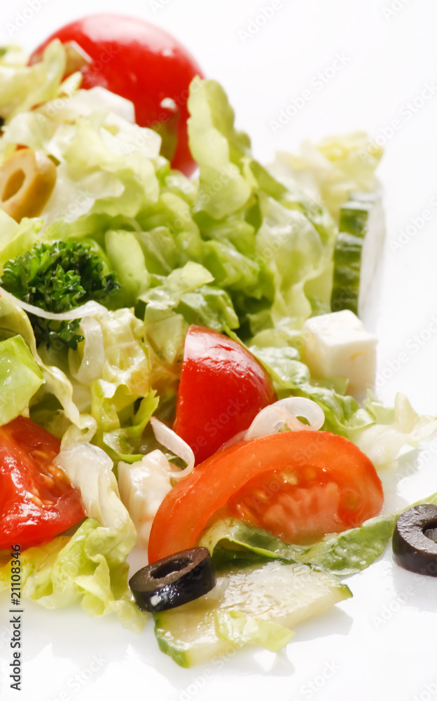 Vegetable salad with feta. Vegetable salad with feta.