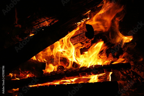wood in the fire