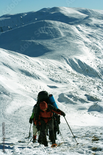 Hiker in mountains