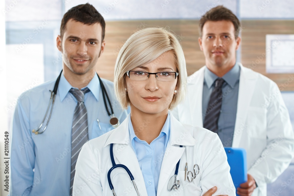 Female doctor on hospital corridor Female doctor on hospital corridor