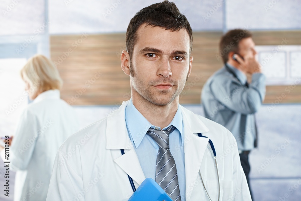 Doctor on hospital corridor Doctor on hospital corridor