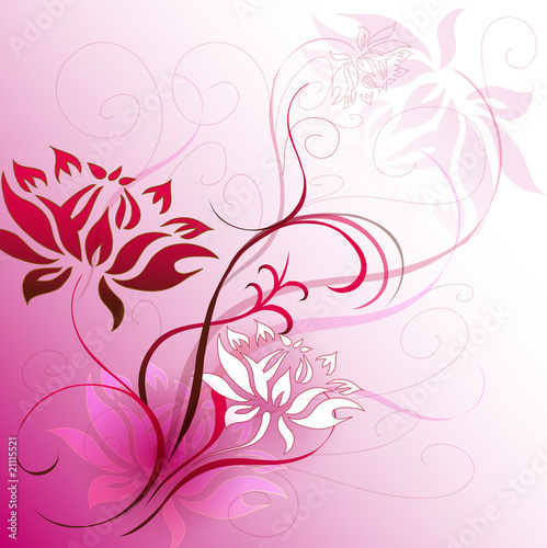 Fototapeta Pink Flower Vector Motif