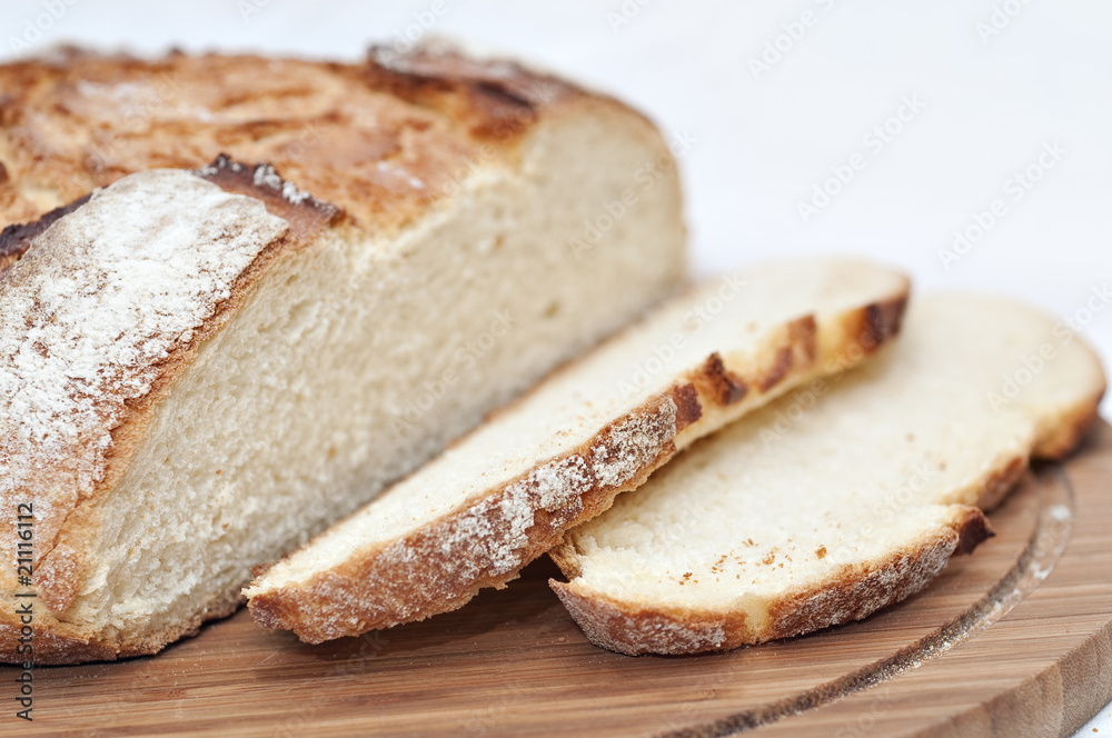 Sliced loaf of bread