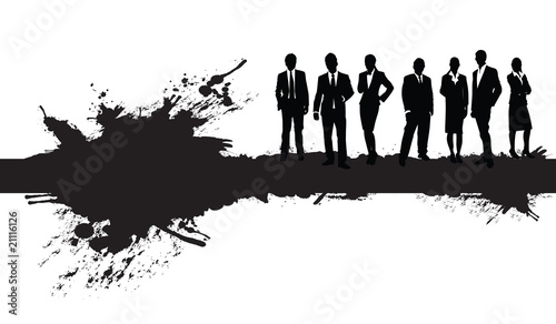 business people on a splash line