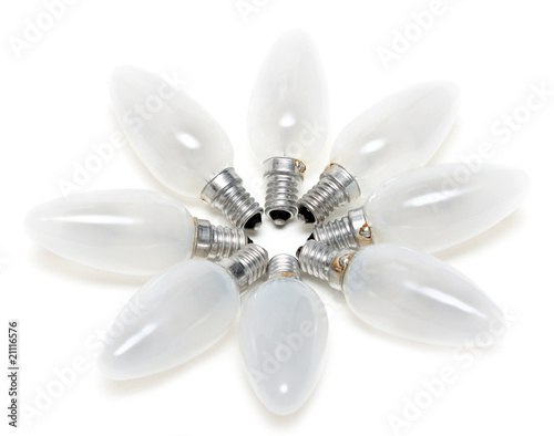 Tableau sur toile Electric light bulbs put by star