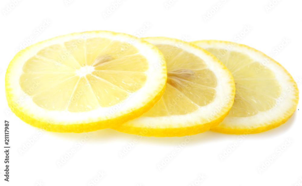 three lemon slices isolated three lemon slices isolated