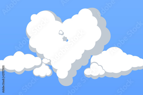 Lovely Clouds of Heart Vector